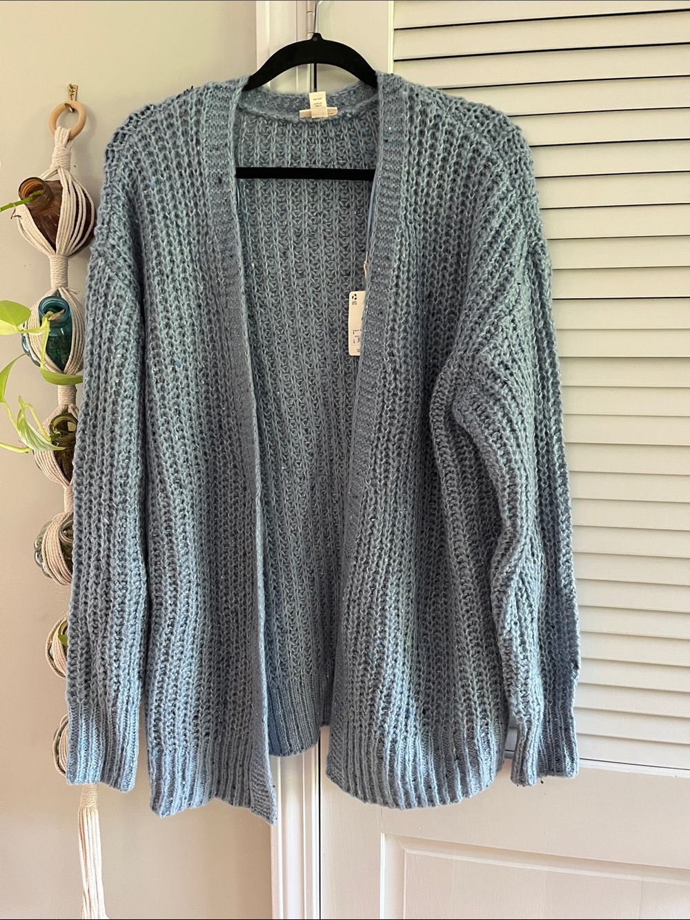 a.n.a Dusty Blue Open-Front Knit Cardigan